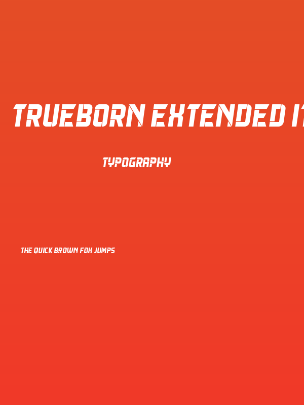 Trueborn Extended Italic Poster