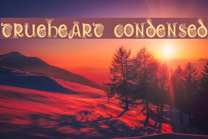 Trueheart Condensed Шрифта examples