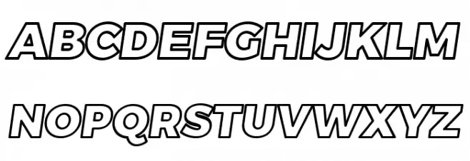 Trueno Black Outline Italic Schriftart Groß