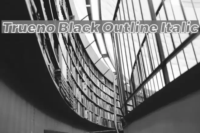Trueno Black Outline Italic Font examples