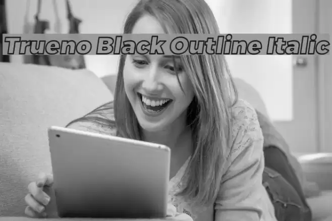 Trueno Black Outline Italic Font examples