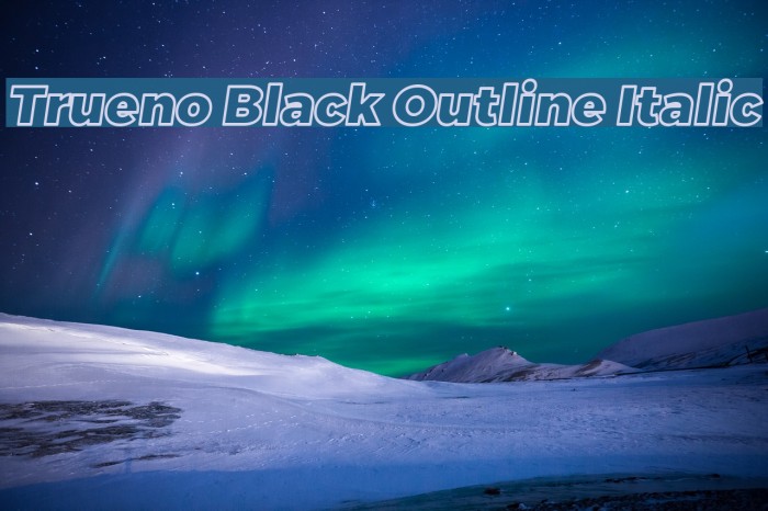 Trueno Black Outline Italic Example 3