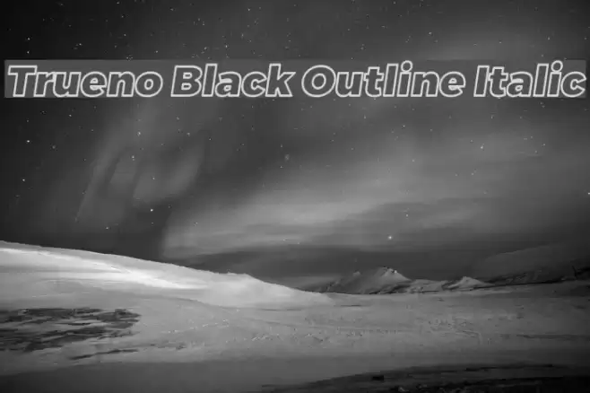 Trueno Black Outline Italic Font examples