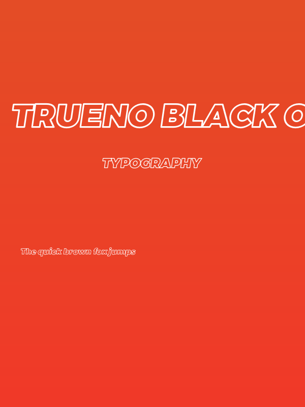 Trueno Black Outline Italic Poster