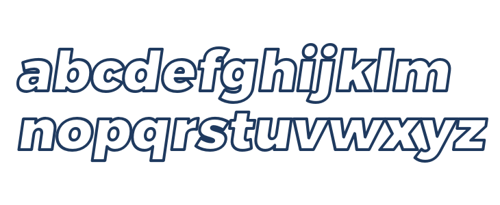 Trueno Black Outline Italic Lowercase