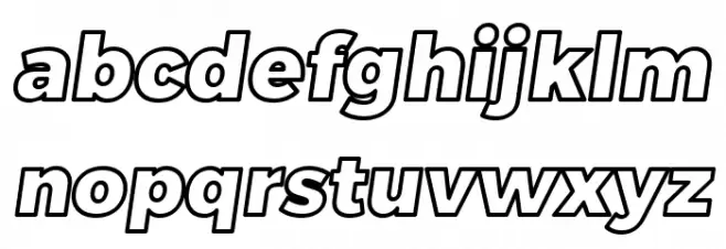 Trueno Black Outline Italic Fuentes MINÚSCULAS