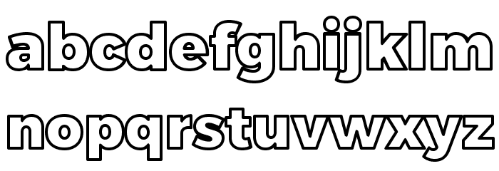 Trueno Black Outline Font LOWERCASE