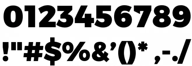 Trueno Black Font OTHER CHARS