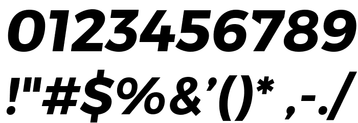 Trueno Bold Italic Font OTHER CHARS