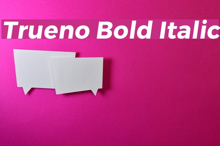 Trueno Bold Italic Font examples