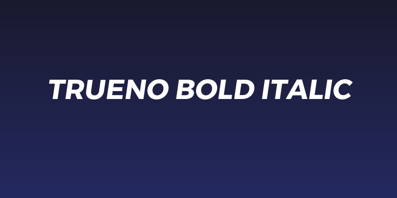 Trueno Bold Italic Social Header