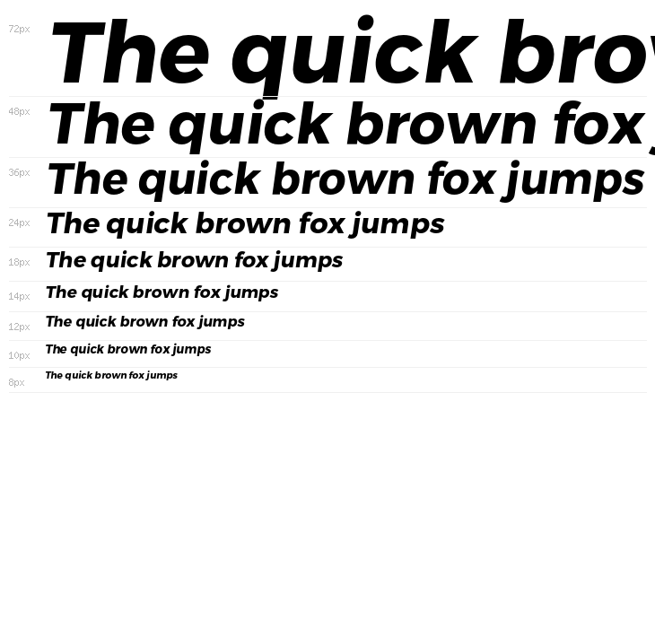 Trueno Bold Italic Waterfall
