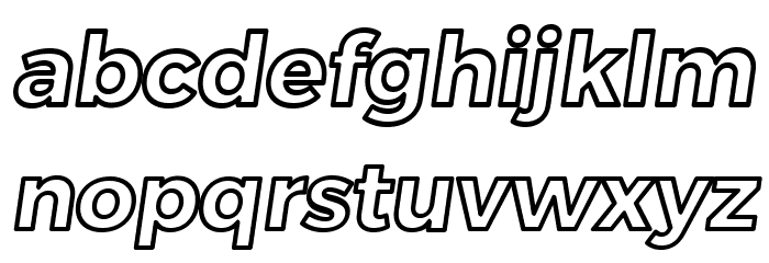Trueno Bold Outline Italic Font LOWERCASE