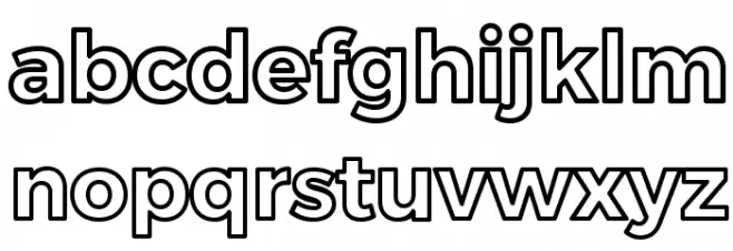 Trueno Bold Outline फ़ॉन्ट लोअरकेस