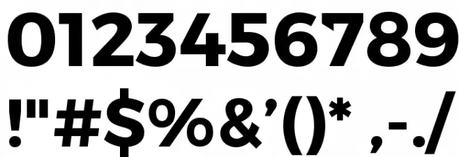 Trueno Bold Font OTHER CHARS