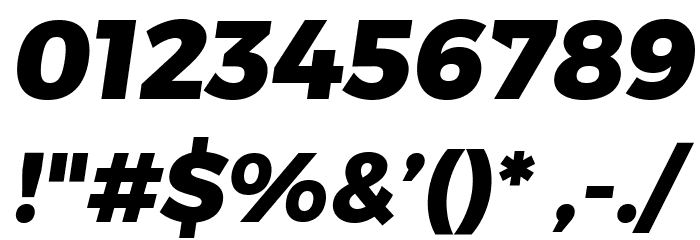 Trueno ExtraBold Italic Font OTHER CHARS