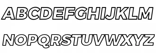 Trueno ExtraBold Outline Italic 字体 大写