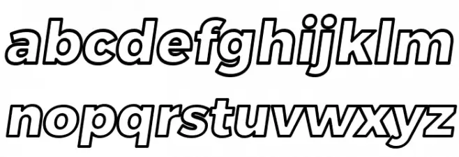 Trueno ExtraBold Outline Italic Caratteri MINUSCOLO