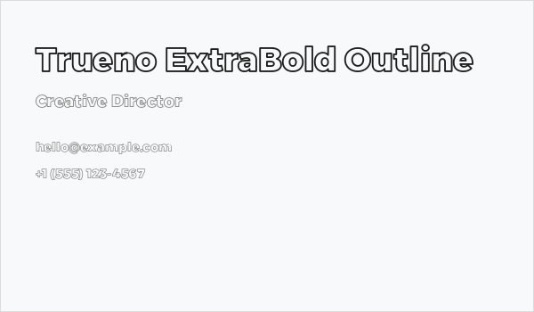 Trueno ExtraBold Outline Business Card