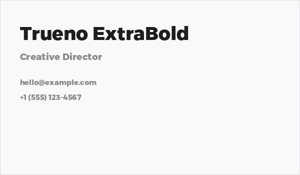Trueno ExtraBold Business Card