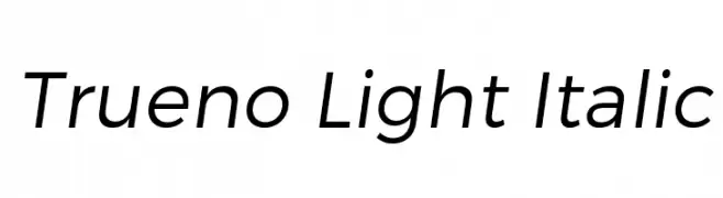 Trueno Light Italic  Frei Schriftart Herunterladen