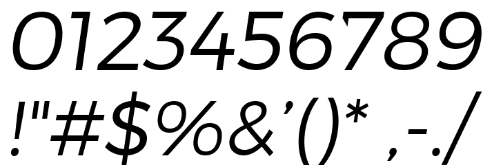 Trueno Light Italic Font OTHER CHARS
