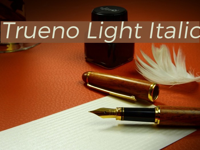 Trueno Light Italic Font examples
