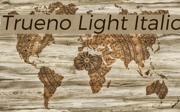 Trueno Light Italic Font examples