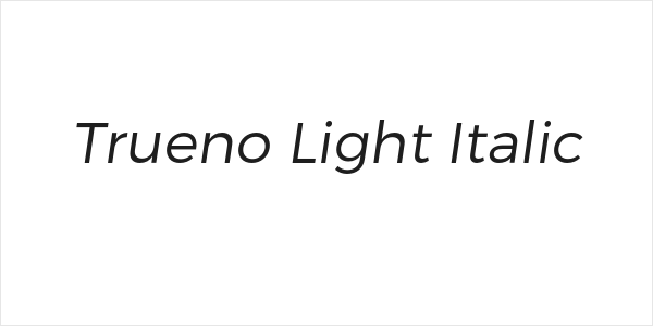 Trueno Light Italic Logo