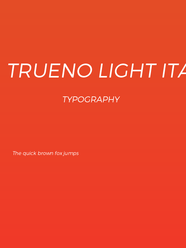 Trueno Light Italic Poster