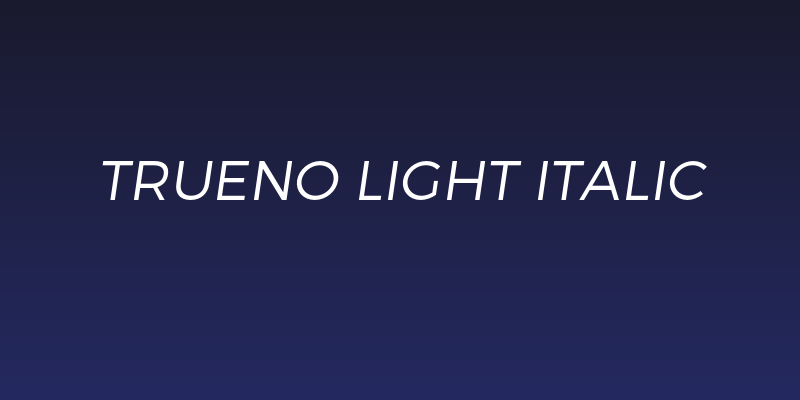 Trueno Light Italic Social Header