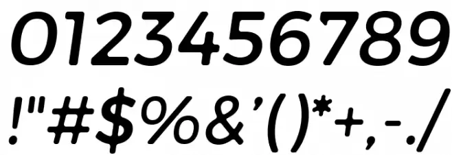Trueno Round Italic Font Alte caractere