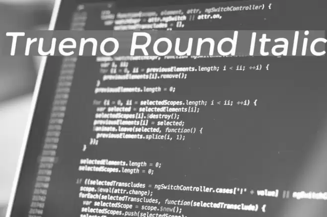 Trueno Round Italic Font examples