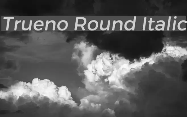 Trueno Round Italic Font examples