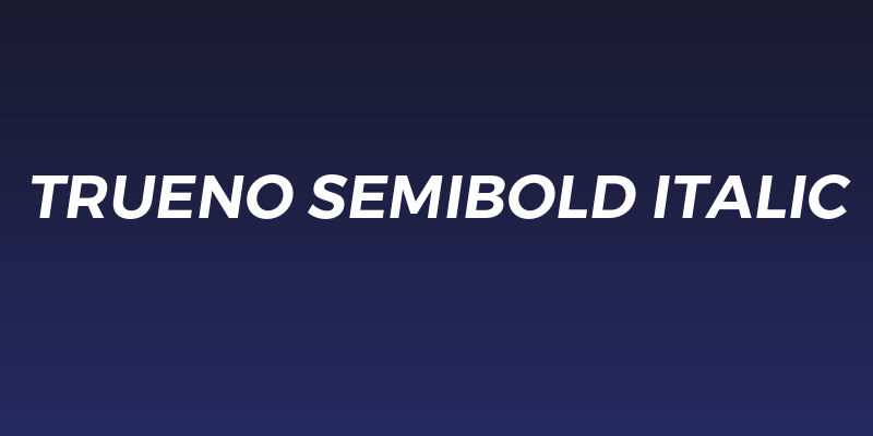 Trueno SemiBold Italic Social Header