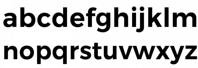 Trueno SemiBold Schriftart Kleinbuchstaben