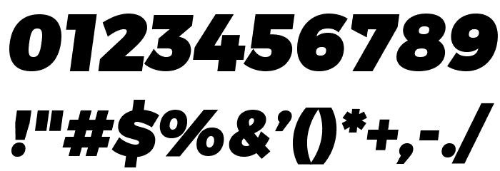 Trueno UltraBlack Italic Font Alte caractere