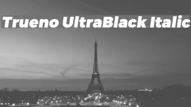 Trueno UltraBlack Italic Font examples