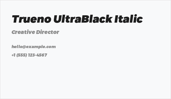 Trueno UltraBlack Italic Business Card