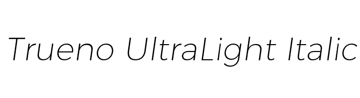 Trueno UltraLight Italic  नि: शुल्क फ़ॉन्ट्स डाउनलोड
