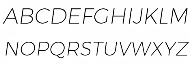 Trueno UltraLight Italic Шрифта ВЕРХНИЙ