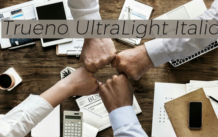 Trueno UltraLight Italic Font examples
