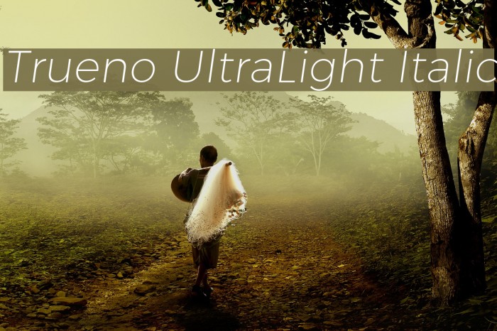 Trueno UltraLight Italic Font examples