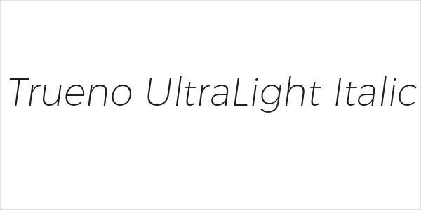 Trueno UltraLight Italic Logo