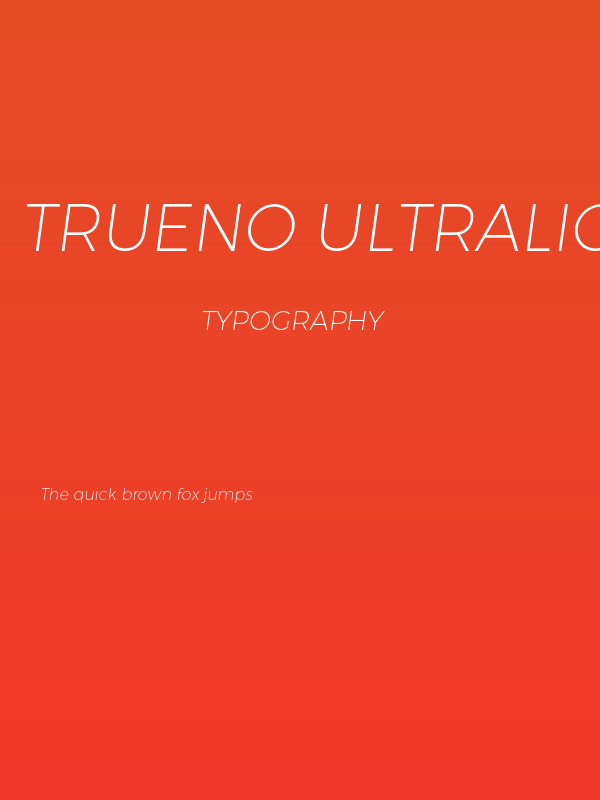 Trueno UltraLight Italic Poster
