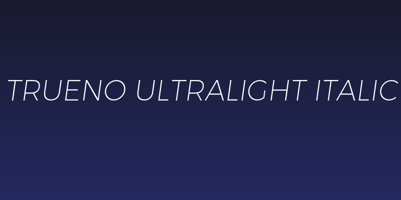 Trueno UltraLight Italic Social Header