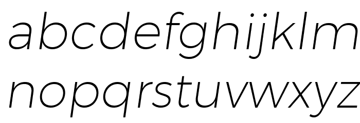 Trueno UltraLight Italic Font LOWERCASE