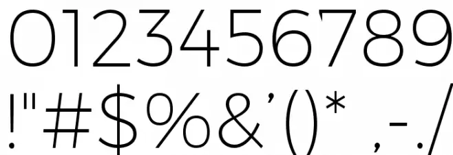 Trueno UltraLight Font OTHER CHARS