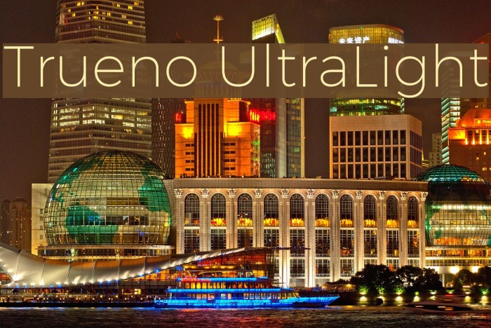 Trueno UltraLight Font examples