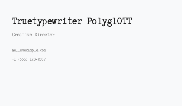 Truetypewriter PolyglOTT Business Card
